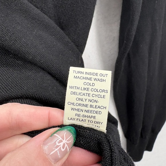 Joseph Abboud Sweater Mens Large Black Merino Wool Quarter Zip Pullover Knit - Picture 6 of 12